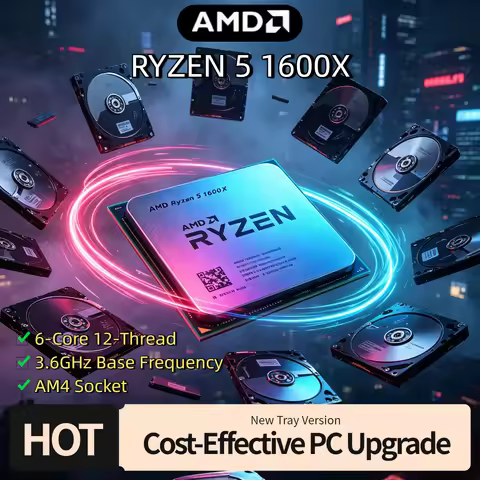 AMD Ryzen 5 1600X R5 1600X 3.6GHz Six Core Twelve Thread CPU L3 16M 95W Socket AM4 Desktop Gaming Pr