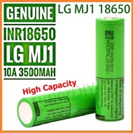 FLAT BUTTON TOP ORIGINAL LG MJ1 3500mAh 10A High Drain Capacity Rechargeable INR18650 3.7v Battery l