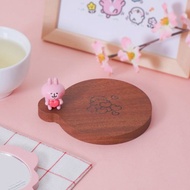 【卡娜赫拉的小動物】P助與粉紅兔兔愛心 木杯墊
