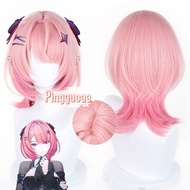 Zenless Zone Zero ZZZ Ramiel Cosplay Wig 42cm Short Pink Mixed Hair Anime Lamine Heat Resistant Synt