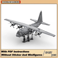 MOC Xây dựng khối Hỗ trợ quân sự Fighter AC-130 Spooky vũ trang súng hạm DIY công nghệ máy bay mô hì
