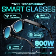 New Smart Glasses Men 8MP Camera WiFi Bluetooth Touch Control IP65 Waterproof AI Translation Noise C