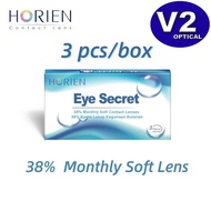 (3 pcs) Horien Eye Secret 38% Monthly Disposable Lens Clear Contact Lenses