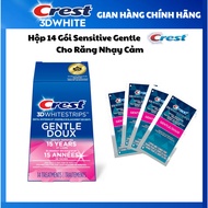 Box of 14 Packs of Crest 3D White Gentle Sensitive Teeth Whitening Strips for Sensitive Teeth