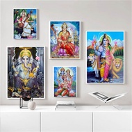 Kanvas Lukisan Poster Modul Cetakan HD Seni Dinding Potret Agama India Buddha Lukisan Tuhan Shiva Hi