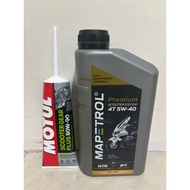 SET PAKEJ MAPETROL PREMIUM SCOOTER ESTER 4T 5W40 ENGINE OIL AND MOTUL SCOOTER GEAR OIL PLUS 80w90 12