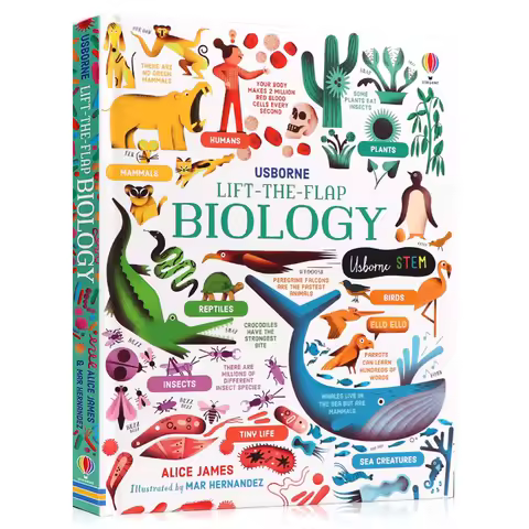 Usborne Lift The Flap BIOLOGY English Educational Picture Book Baby Children Learning Board Book Gif