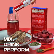 HANJAN Energy Boost Powder Stick 10 Packets Korean Red Ginseng Extract Boost Metabolism Pre Workout Fat Burn