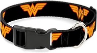 Buckle-Down BAC-WWW003-NM Black Wonder Woman Breakaway Cat Collar, 1/2" Wide-Fits 8-12" Neck-Medium