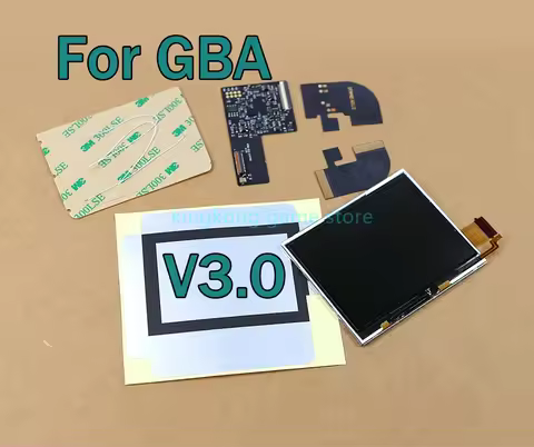1Set For GBA V3 Highlight LCD Screen Adjustable Brightnes IPS Screen For Game Boy Advance V3.0 Game 