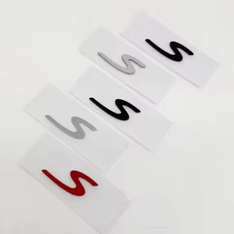 Car Rear S Letter Emblem Tail Door Trunk Sticker Styling Logo Badge For Panamera Macan Taycan 911 71