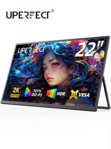 UPERFECT UMax 22 Computer Display 22 inch 2K 1440P Gaming Monitor with Freesync HDMI Type C Ports PC
