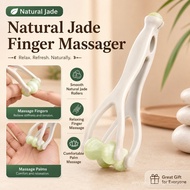 Natural Jade Finger Massager Hand Massage Roller | Portable Acupressure Tool for Finger Joint Palm R