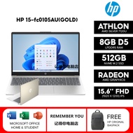 HP 15-FC0105AU LAPTOP - GOLD(AMD ATHLON SILVER 7120U/ 8GB LPDDR5-5500MHZ/ 512GB SSD/ 15.6'' FHD(1920