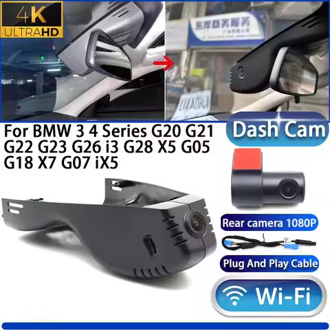 For BMW 3 4 Series G20 G21 G22 G23 G26 i3 G28 X5 G05 G18 X7 G07 iX5 Dash Cam Camera DVR 4K UHD Wifi 