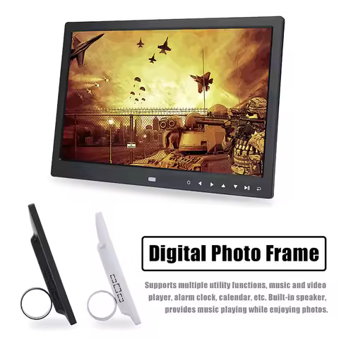 15" HD Screen Touch Button Digital Photo Frame Alarm Clock MP3/4 Movie Player Digital Photo Frame Mu