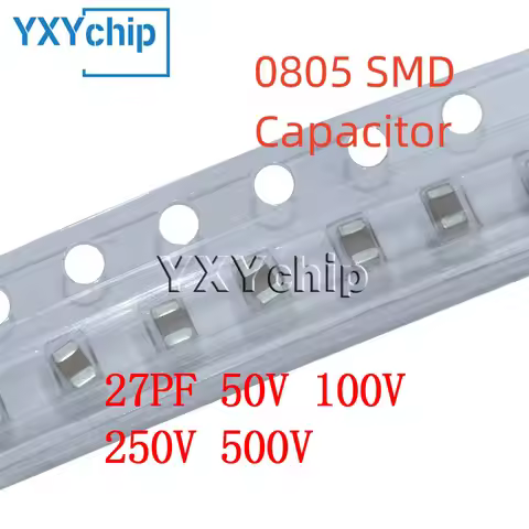 50PCS 0805 27PF 50V 100V 250V 500V ±5% 270J C0G SMD Chip Multilayer Ceramic Capacitor
