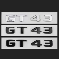 3d ABS Chrome Glossy Black Letters Car Rear Trunk Badge Logo GT43 Emblem For Mercedes GT 43 53 63 S 