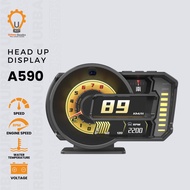 Head Up Display A590 HUD OBD2 GPS Full LCD Speedometer Digital Car Auto Gauge Tachometer RPM Turbo
