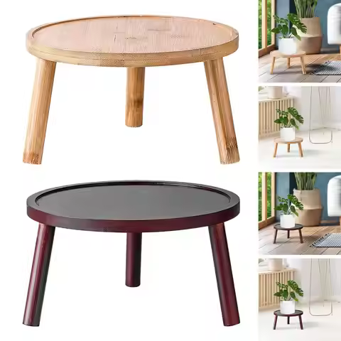 1Pc Mini Wooden Stool Plant Stand Plant Stool Bonsai Rack Plant Pot Riser Holder Flowerpot Rack Flow