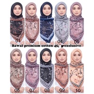 Cotton Voile Bawal Printed/Bawal Printed Murah/Tudung Bawal Bidang 45