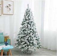 5ft Snow Effect Artificial Christmas Tree, Premium PVC Hinged Unlit Xmas Tree With Sturdy Metal Stand, Easy Assembly, For Holiday De(Christmas tree gifts) (180cm(6ft)) The New