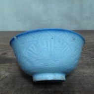 WH11650【四十八號老倉庫】全新 早期 台灣 扇金魚鳥竹紋 古早碗 飯碗 米糕碗 碗粿碗 11.6cm 有瑕 1碗價