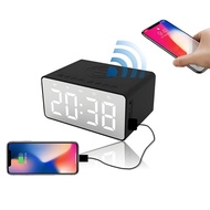BT508Wireless Charging Bluetooth Speaker Outdoor Portable Card Alarm Clock Speaker LED Desktop Clock
