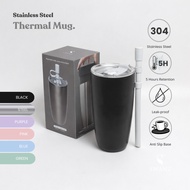 SWANZ Stainless Steel Cup - Vacuum Insulated Thermal Mug With Lid and Straw, Tumbler Flask, Coffee C
