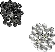 Weddecor 23mm Button Blanks Aluminum Cover Snaps with Plastic Back Tacks for Sewing Projects, Dress 