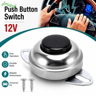 IOLINIDT Push Button Switch, Universal DC12V 24V Horn Button Switch,  With Mount Screws Metal Push B