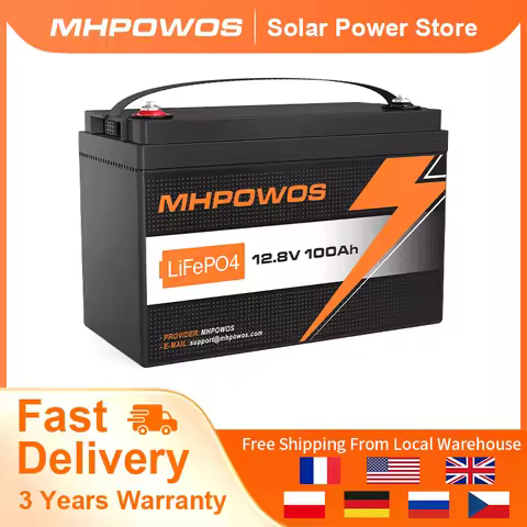 MHPOWOS Lifepo4 Battery 12V 100Ah Rechargeable Lithium Ion Battery DIY 12V Solar Cell Suitable For E