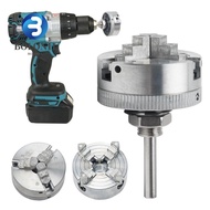 BO Mini Drilling Chuck, 3-Jaw 4-Jaw Connecting Rod Manual Lathe Chuck, Wood Turning Chuck Zinc Alloy