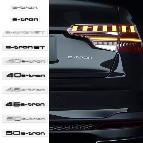 ABS Numbers Letters e-tron GT 40e-tron 45e-tron 50e-tron Emblem Sticker Car Trunk Rear Logo Decal Fo