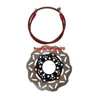 2 in 1 package of black front disc brakes, standard size 190mm + 95cm brake hose for Mio j, Mio m3, 