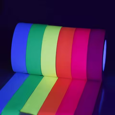 UV Glow Cotton Tape Neon Gaffer Safety Masking Warning Fluorescent Self-Adhesive Wedding Party Home