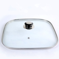 No 16-32cm Cookware Reinforced Square Glass Lid Tempered Wok Lid Pyrex Glass Round Chef Pan Lid with