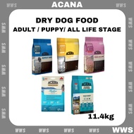 Acana Premium Dry Food ( Puppy &amp; Junior , Adult Dog , Pacifica , Wild Coast , Grass Fed Lamb ) # 11.4Kg