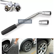 Telescoping Wheel Lug Nut Wrench Kit 17/19/21/23MM Sockets Brace Extendable Car Tire Iron Garage