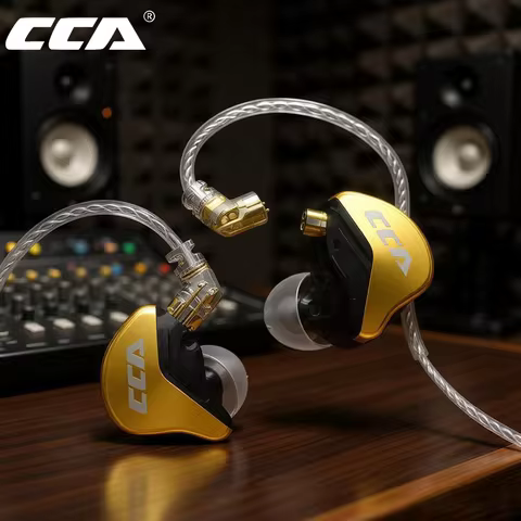CCA-Cra+ Wired Earphones Dynamic Drive HiFi Headset Noise Cancelling Headphones Replaceable 2PIN Cab
