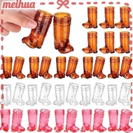 MEIHUA 10Pcs Mini Cowboy Boot Glasses, Transparent Plastic Western Cowboy Glasses, Creative 1 Oz Sho