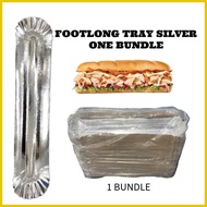 ✟ ◭ ❏ FOOTLONG PAPER PLATE SILVER ONE BUNDLE