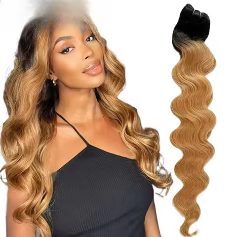 30Inches Ombre Blond T1B/27# 200g Body Wave Brown M816 Piano 27/613 Sliver White 60# Synthetic Hair 