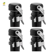 4PCS Champagne&amp;Wine Bottle Stoppers Stainless Steel  Leak Proof Keep Fresh Reusable Saver Cork Suitable Silver