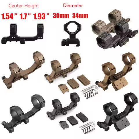 Different Height RifleScope Mount 30MM 34mm Rifle scope Mount 1.93" 1.7'' 1.54" Center Hight Rifle S