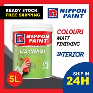 NIPPON PAINT Easy Wash Indoor Water Based Interior Wall Paint 5L Cat Dalam Dinding Rumah PM FOR COLOR