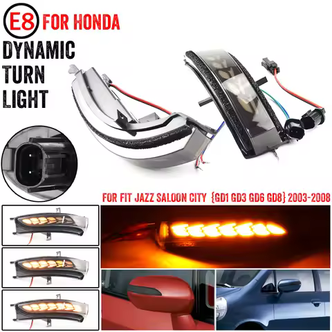 Rearview Mirror Dynamic LED Indicator Lamps For Honda FIT/JAZZ GD1/GD3 Saloon GD6/GD8 For CITY GD3/G
