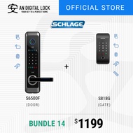 SCHLAGE S6500F Digital Door Lock + SCHLAGE S818G Digital Gate Lock Bundle Set 14 | AN Digital Lock