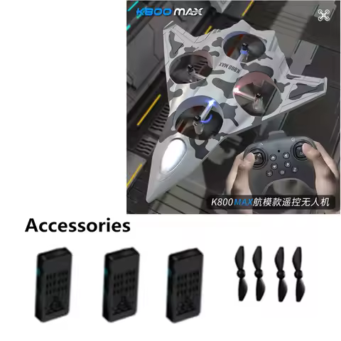 K800 MAX RC Plane Accessories 3.7V 500mAh Battery / Propeller Maple Leaf / Use For K800MAX Mini Dron
