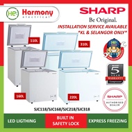 (FREE INSTALL KLANG VALLEY) SHARP SJC118 / SJC168 / SJC218 / SJC318 Chest Freezer 110L/ 160/ 220L /310L Penyejuk Beku 冷藏柜